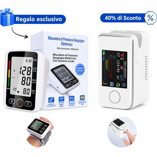 Misuratore Multifunzione della Glicemia GLUCOMAX+ Misuratore Elettronico della Pressione